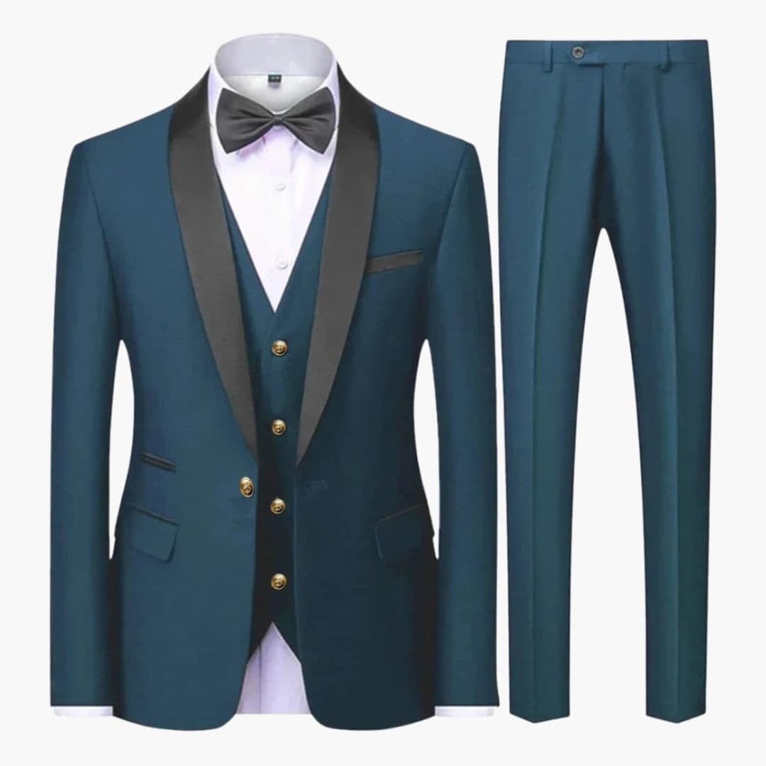 Costume Homme Trois Pièces avec Veste Col Châle