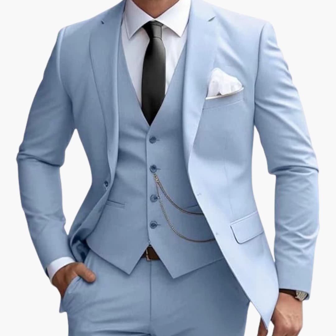 Costume Homme Trois Pièces avec Veste Col à Revers