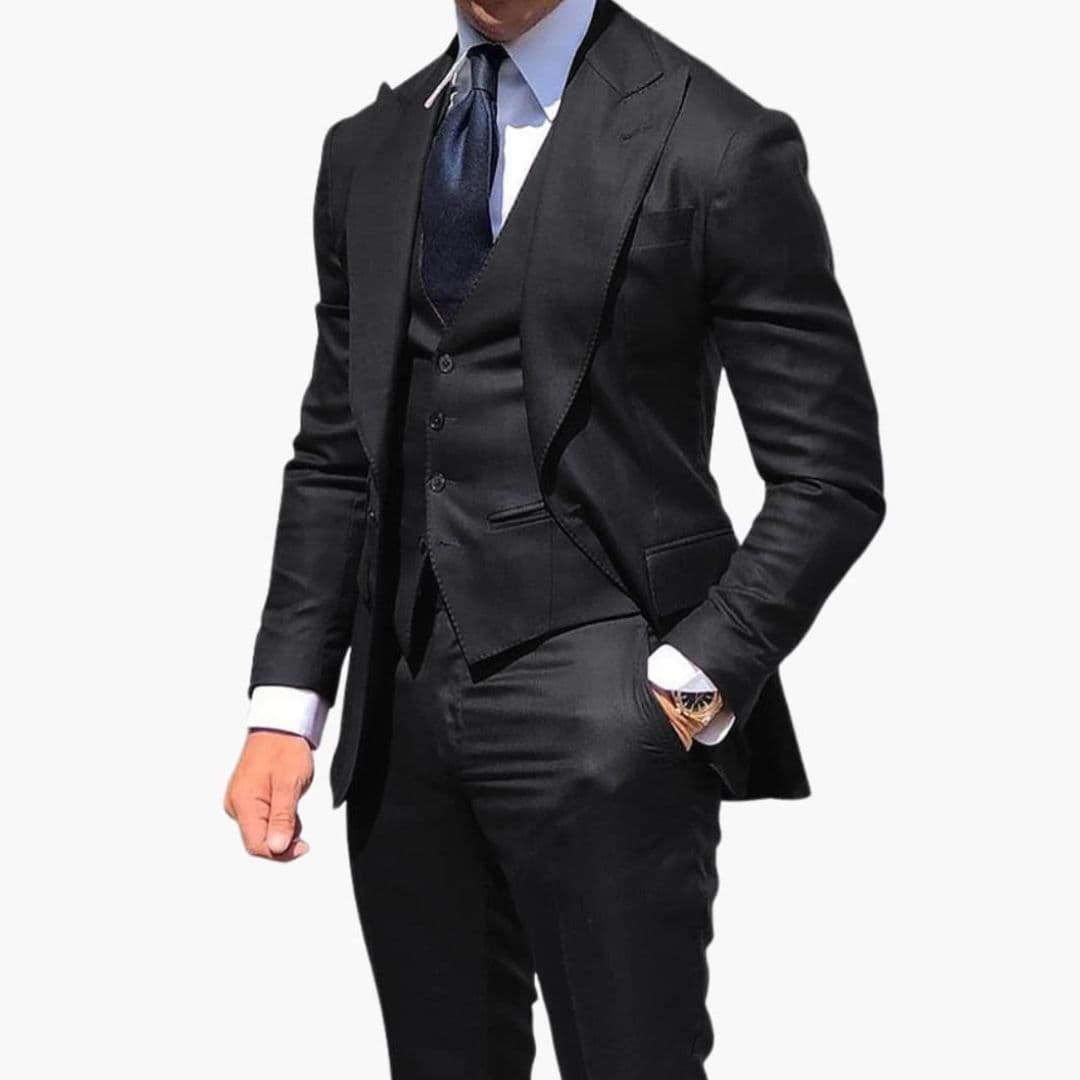 Costume Trois Pièces Homme avec Gilet Boutonné