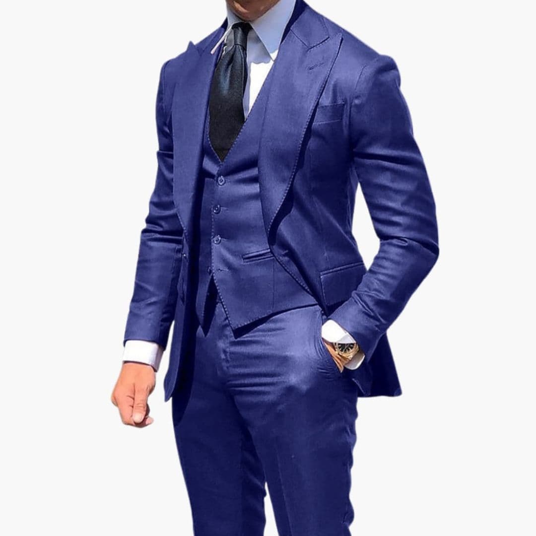 Costume Trois Pièces Homme avec Gilet Boutonné