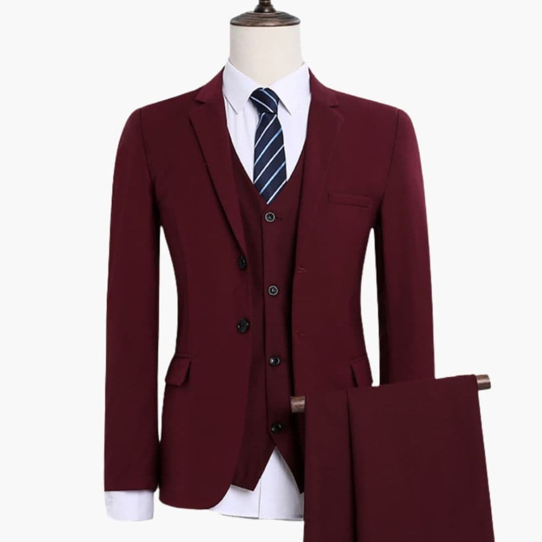 Costume Trois Pièces Homme avec Veste et Gilet