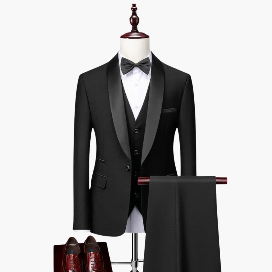 Costume Trois Pièces Pour Homme Avec Veste à Col Châle