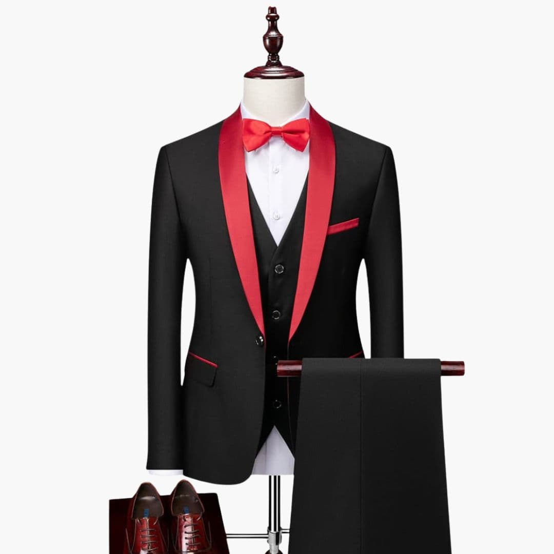 Costume Trois Pièces Pour Homme Avec Veste à Col Châle