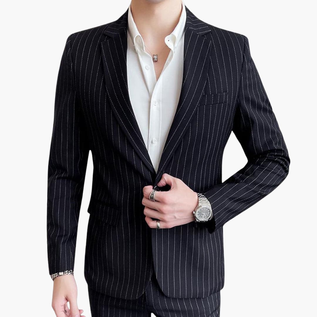Costume pour homme à fines rayures avec veste Slim Fit
