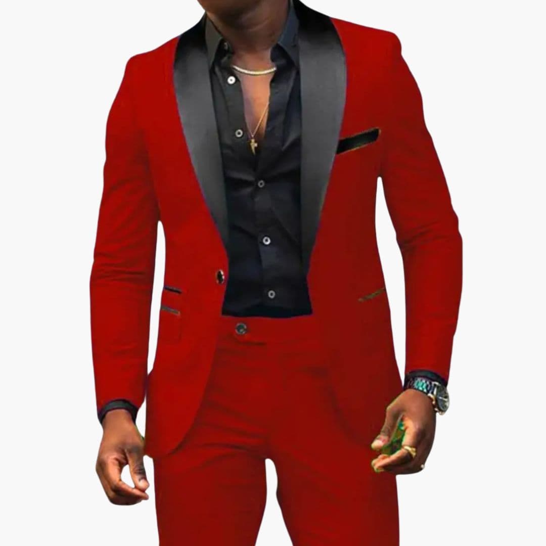 Herrdräkt två delar med kavaj med sjalkrage