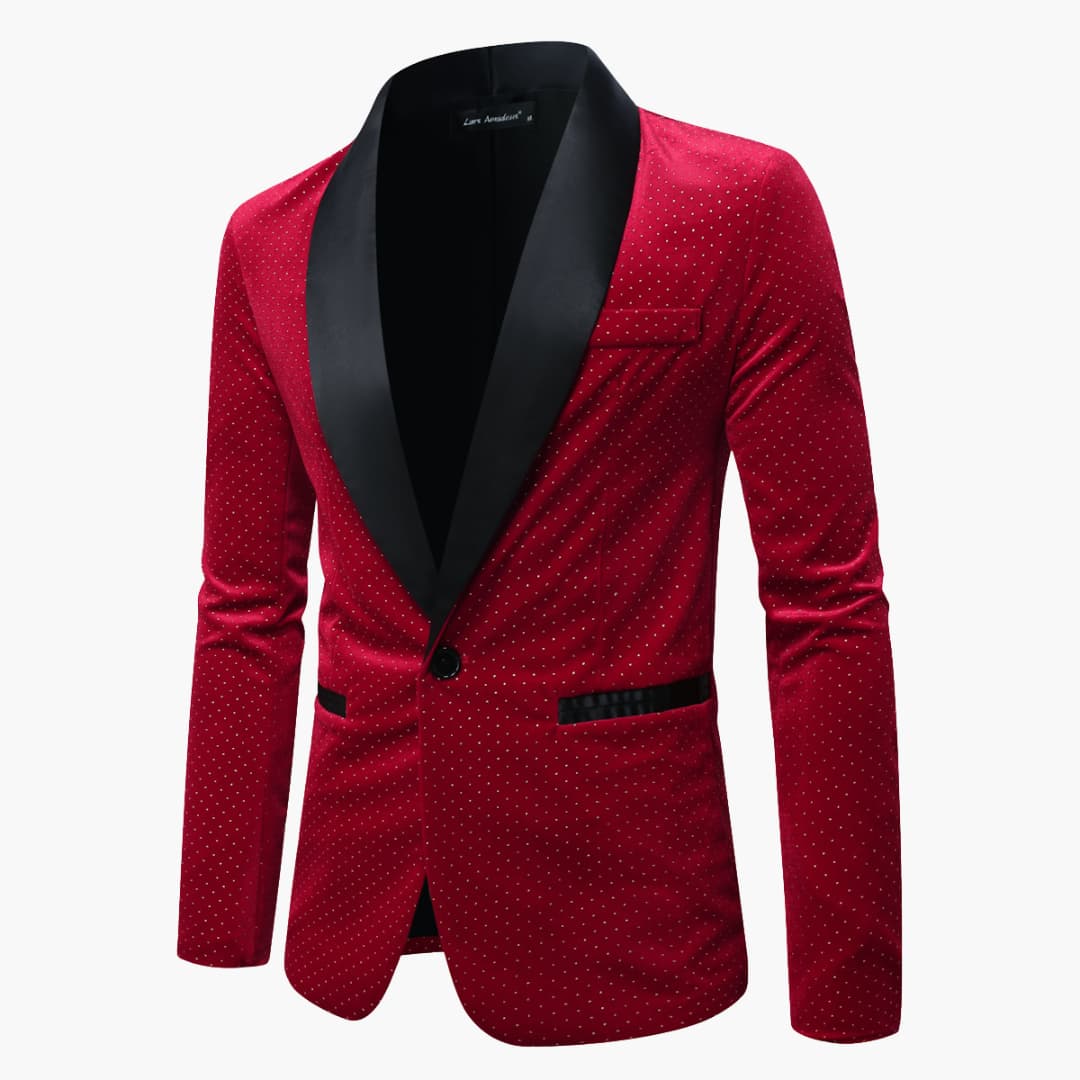 Costume pour homme deux pièces avec col châle et détails en satin