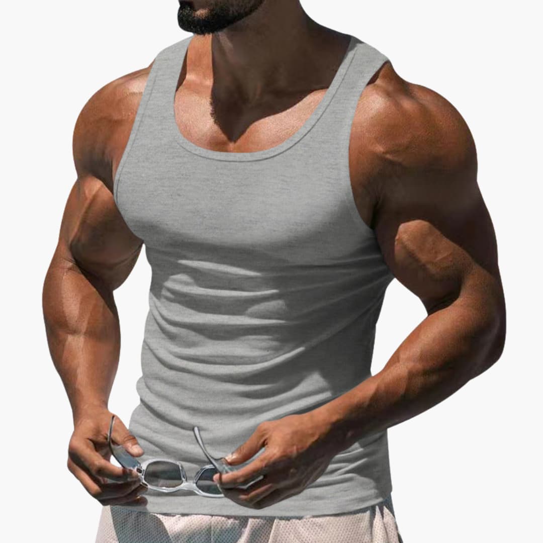 Débardeur de sport homme à col rond et coupe sans manches