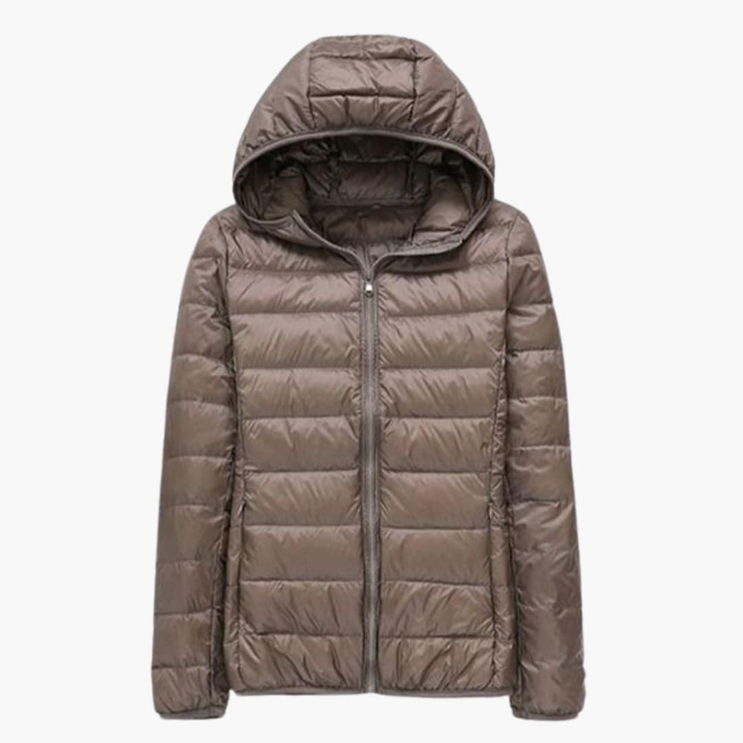 Piumino Donna con Cappuccio e Tasche con Cerniera