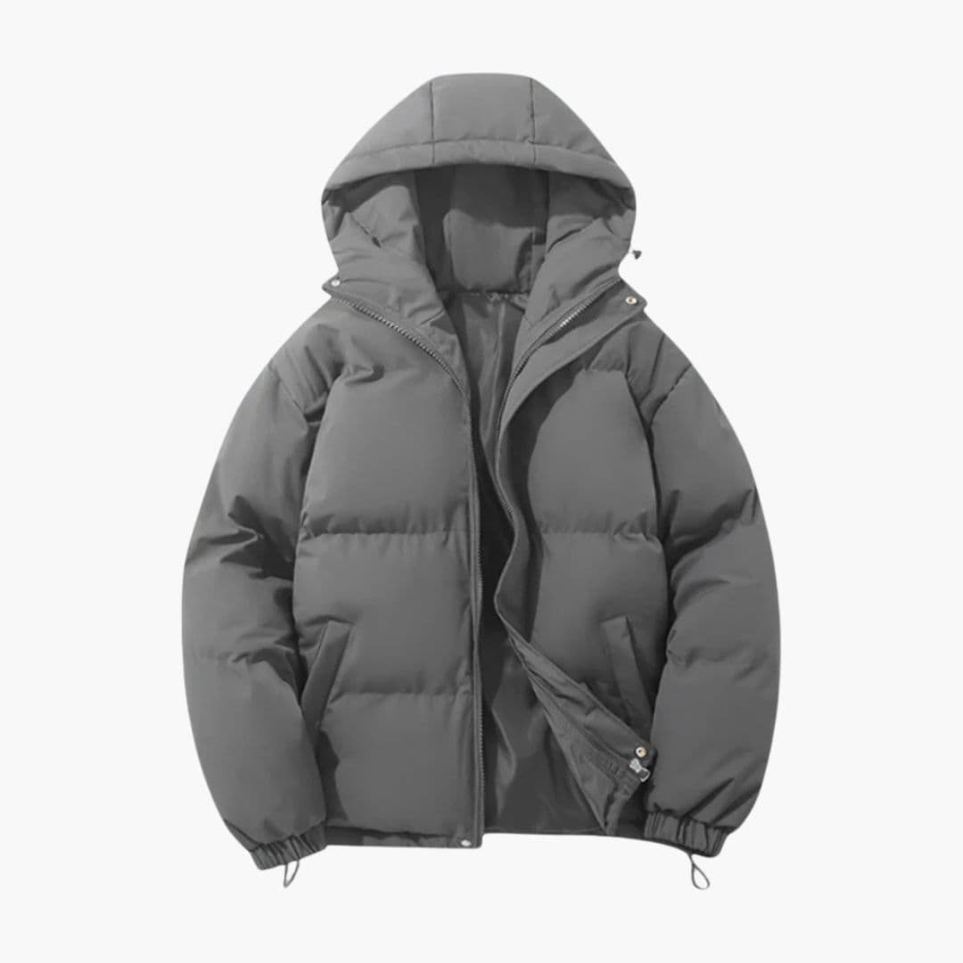 Doudoune Unisexe à Capuche avec Fermeture Zippée