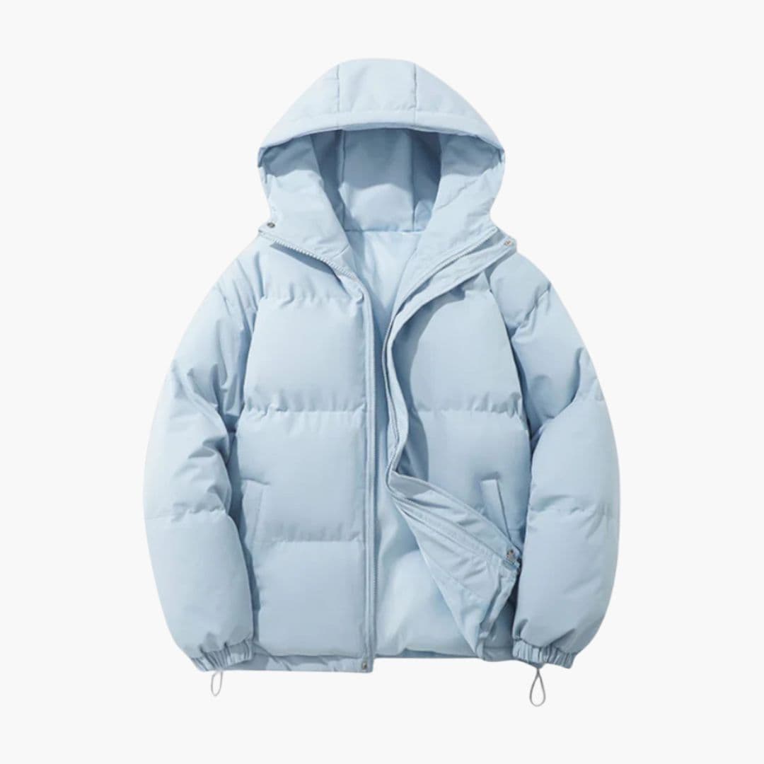 Doudoune Unisexe à Capuche avec Fermeture Zippée