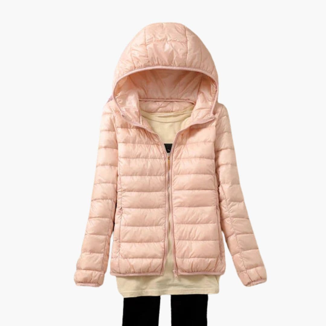 Doudoune femme à capuche avec fermeture zippée