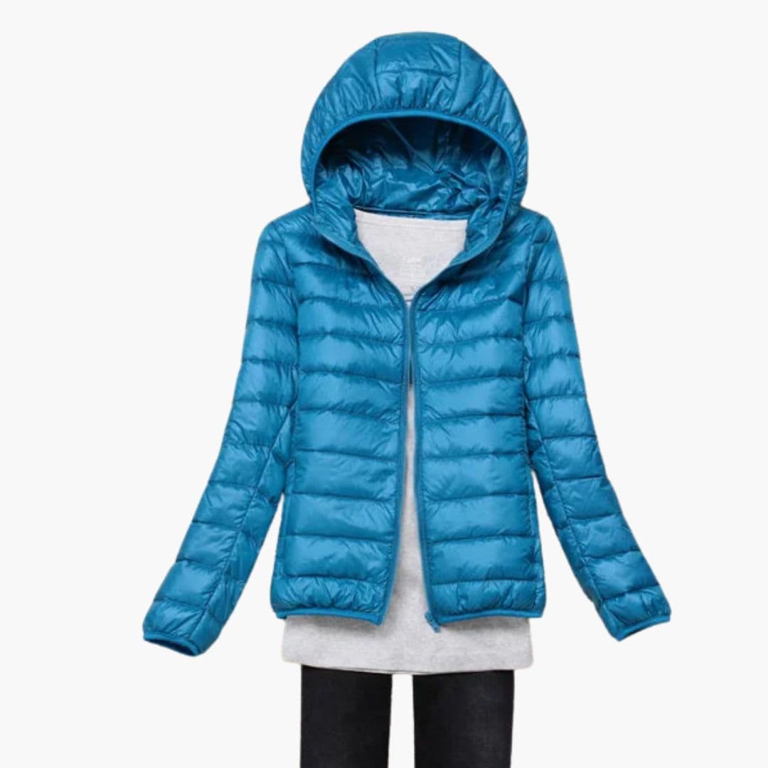 Doudoune femme à capuche avec fermeture zippée