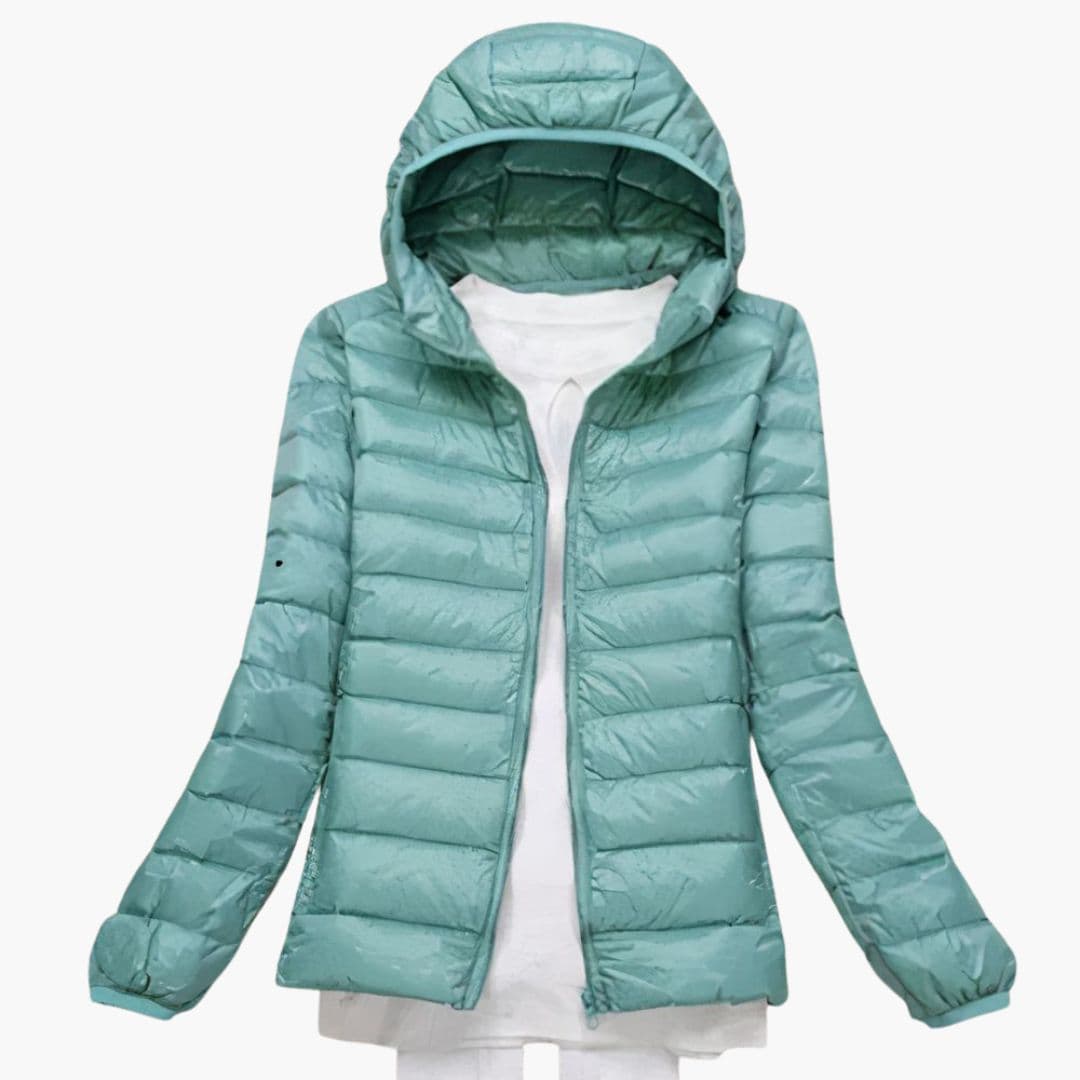 Doudoune femme à capuche avec fermeture zippée