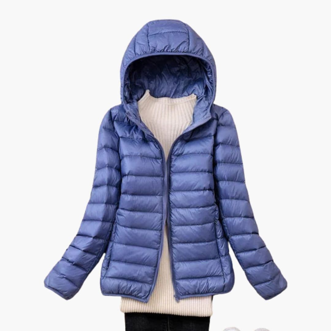 Doudoune femme à capuche avec fermeture zippée