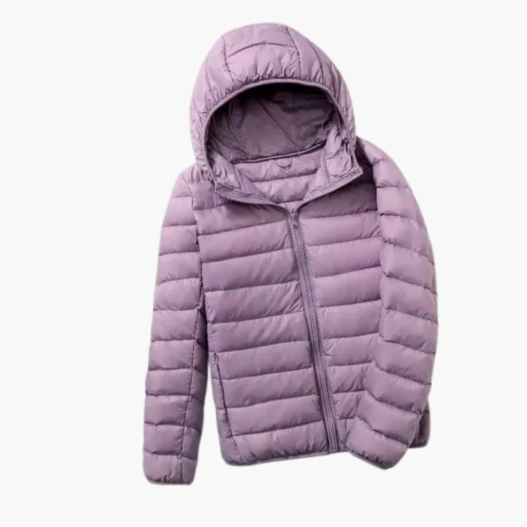 Doudoune femme à capuche avec fermeture zippée