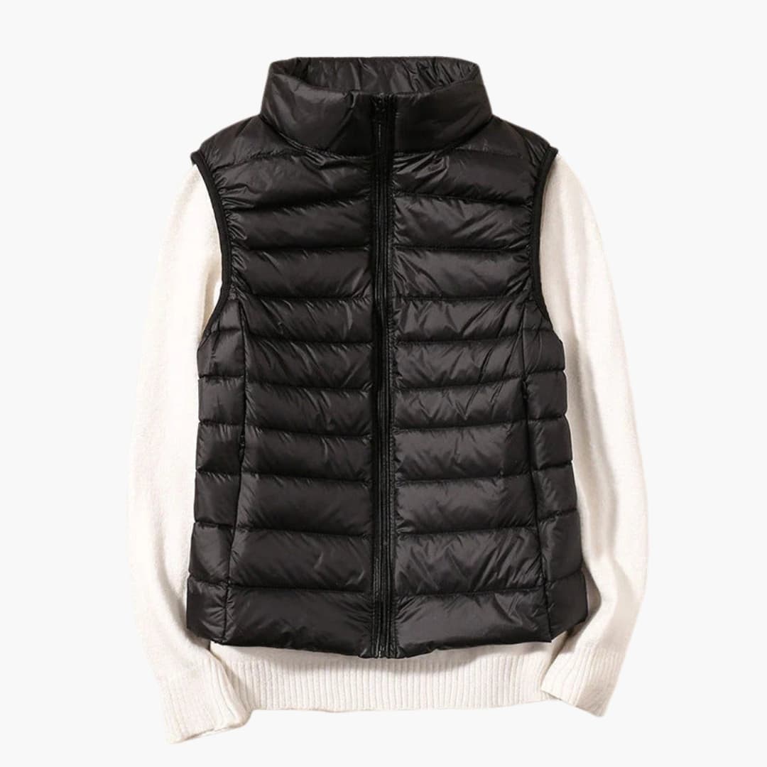 Doudoune sans manches femme avec fermeture zippée