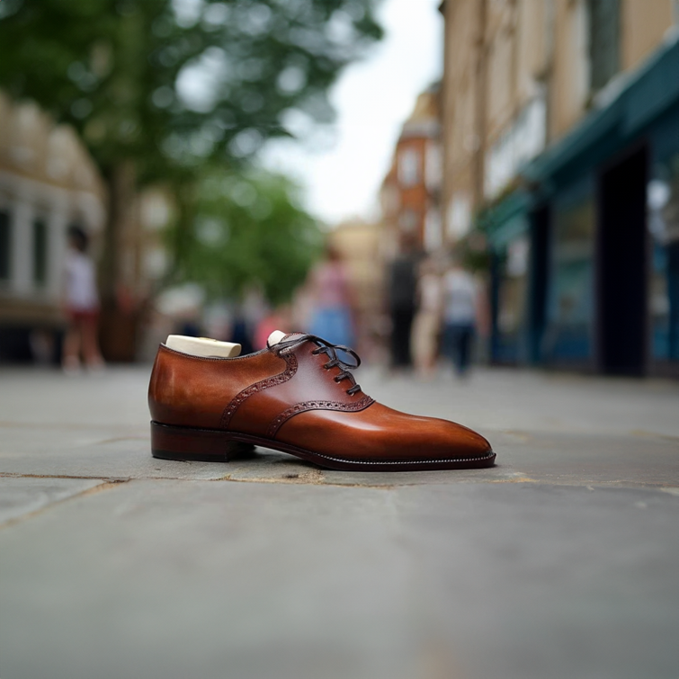 Elowen | Tan leather oxfords for men