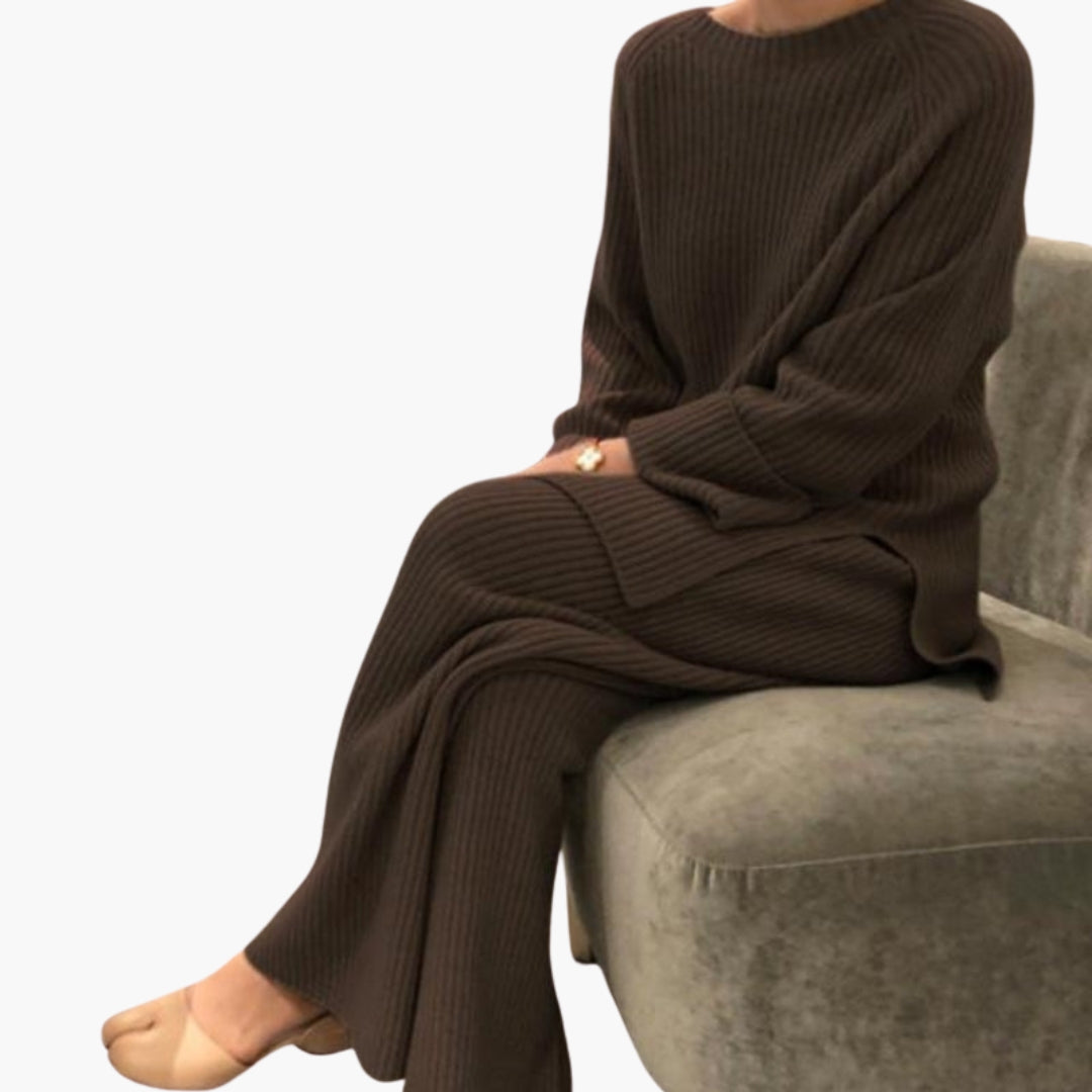 Ensemble Détente Femme Côtelé avec Haut à Enfiler