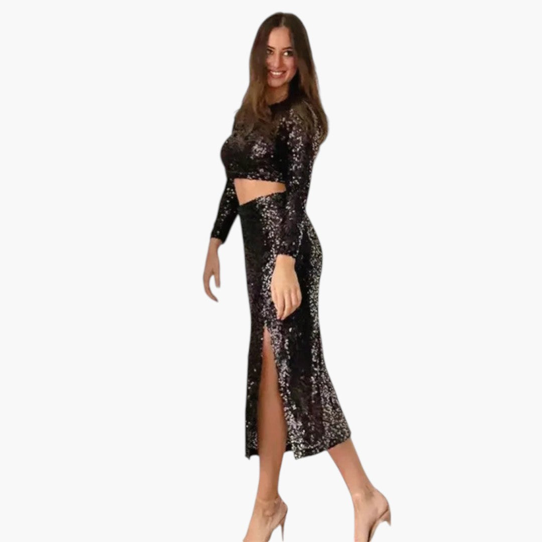 Ensemble Deux Pièces Femme avec Surface à Sequins