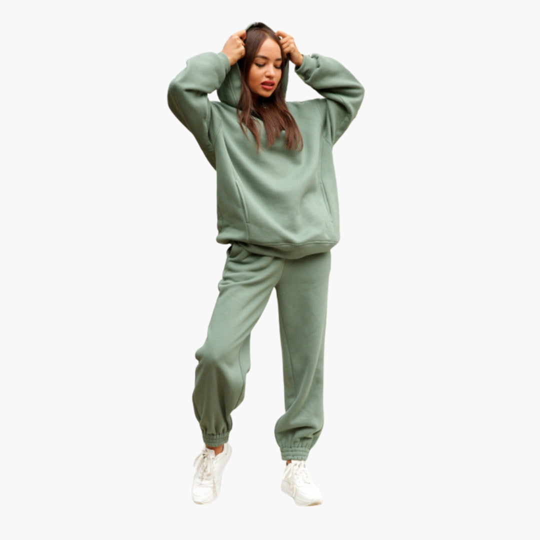 Ensemble Femme Hoodie et Jogging avec Taille Élastique