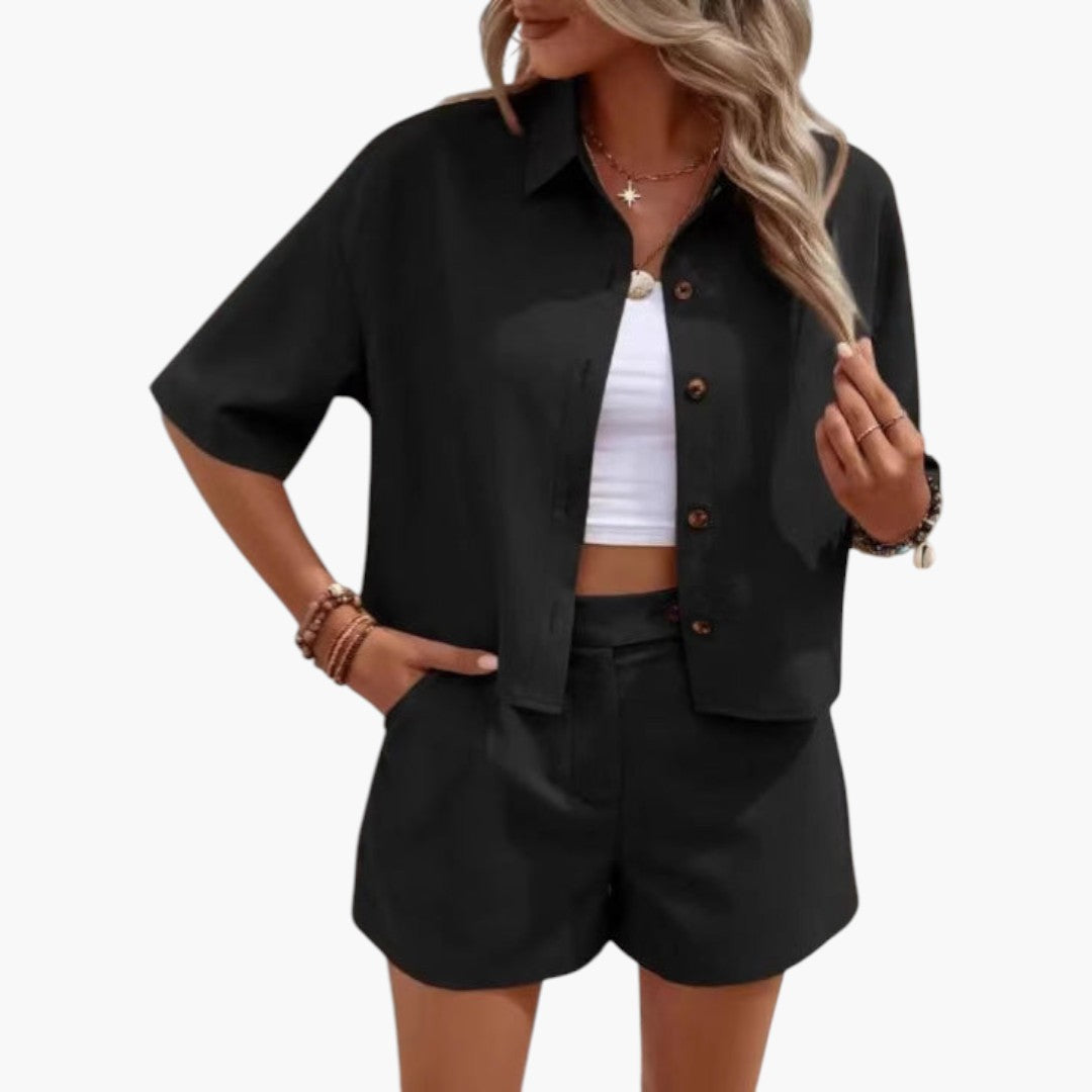 Ensemble Femme avec Chemise Manches Courtes et Short