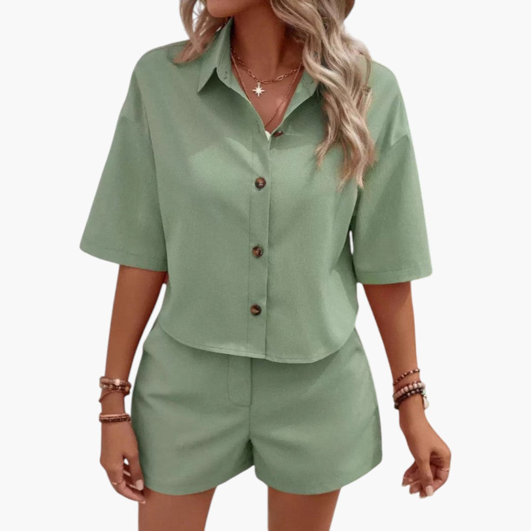 Ensemble Femme avec Chemise Manches Courtes et Short