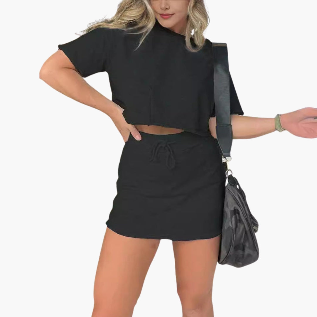 Ensemble Jupe Femme avec Taille à Cordon