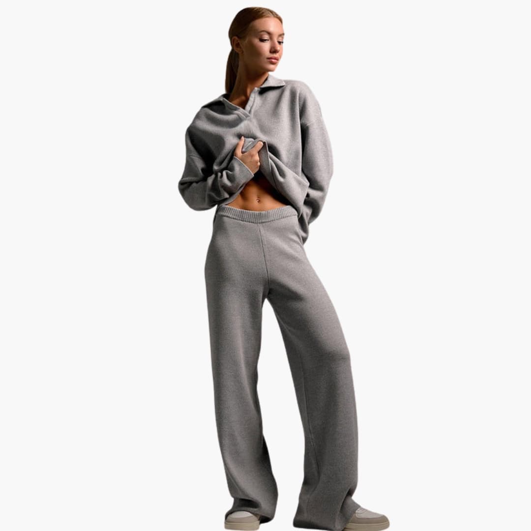 Completo Loungewear Donna con Maglione Oversize e Pantaloni Larghi