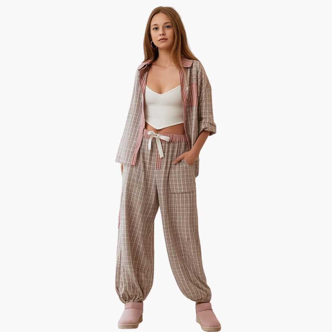 Ensemble Pyjama Femme à Carreaux