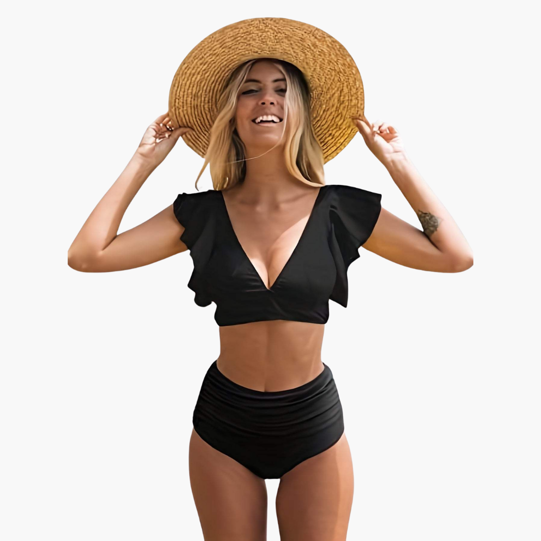 Completo bikini donna con maniche a volant