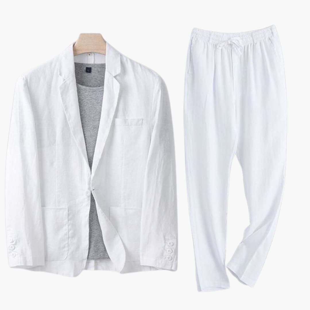 Ensemble costume homme avec blazer et pantalon droit