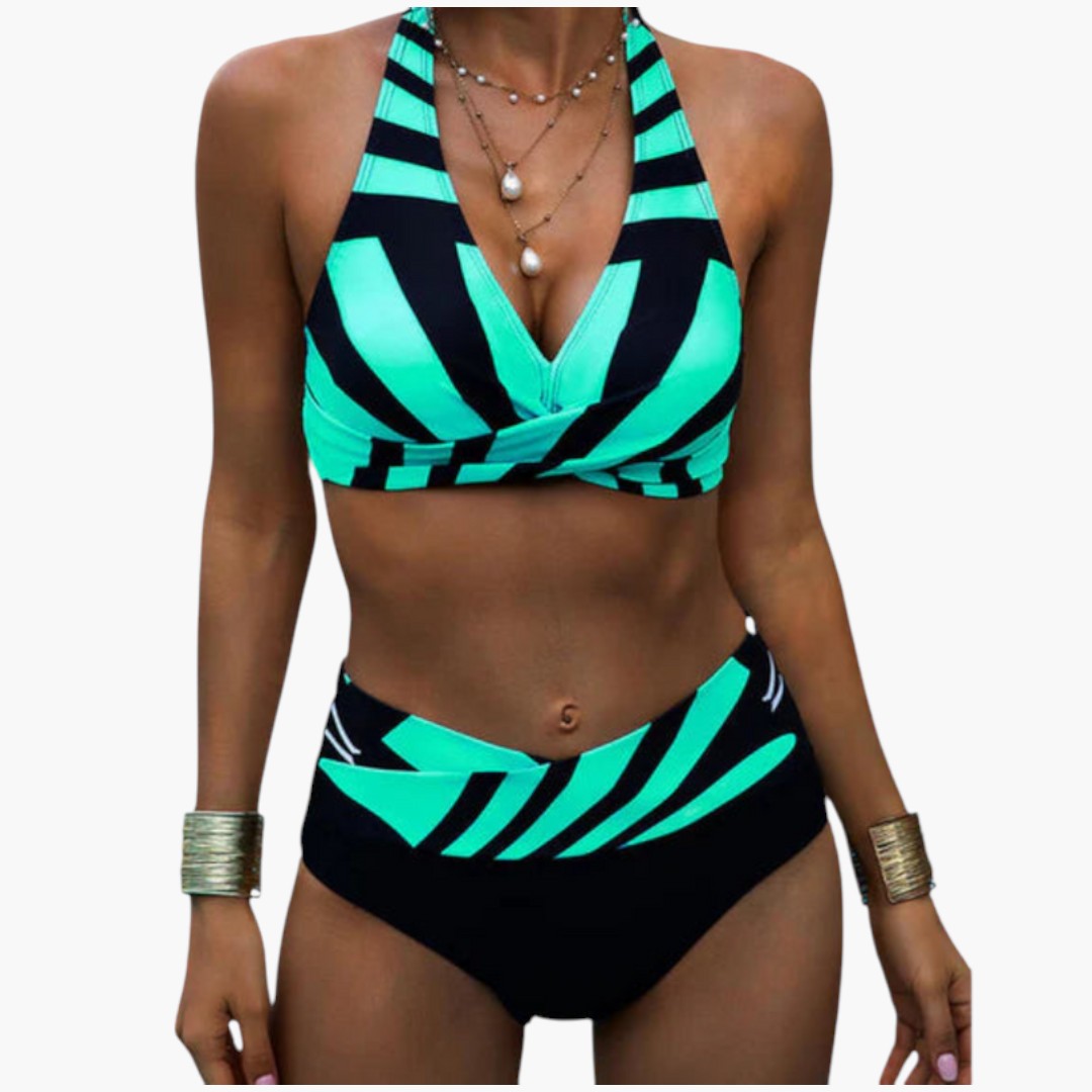 Completo bikini donna con collo allacciato al collo e spalline regolabili