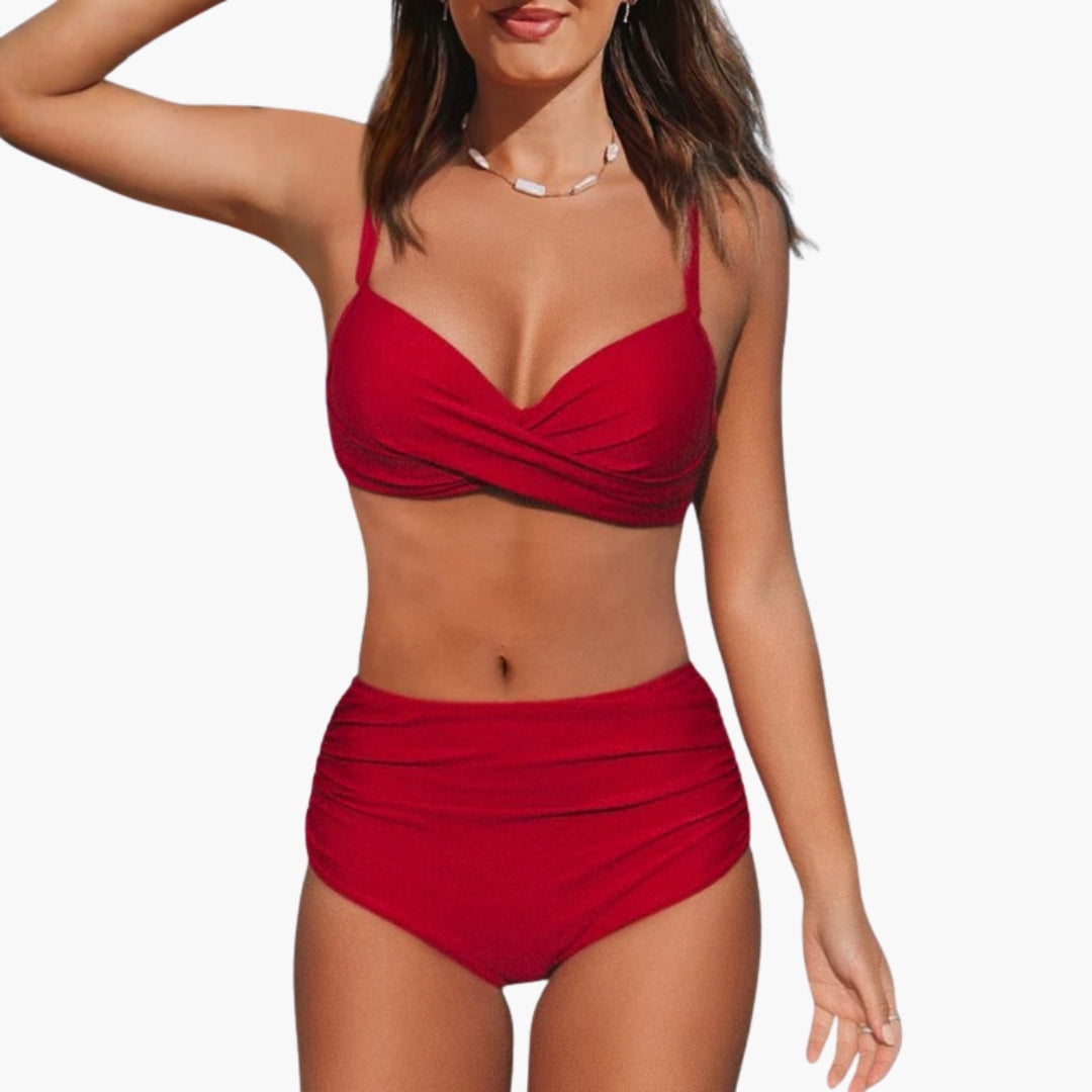 Ensemble bikini femme a haut triangle et bas réglable