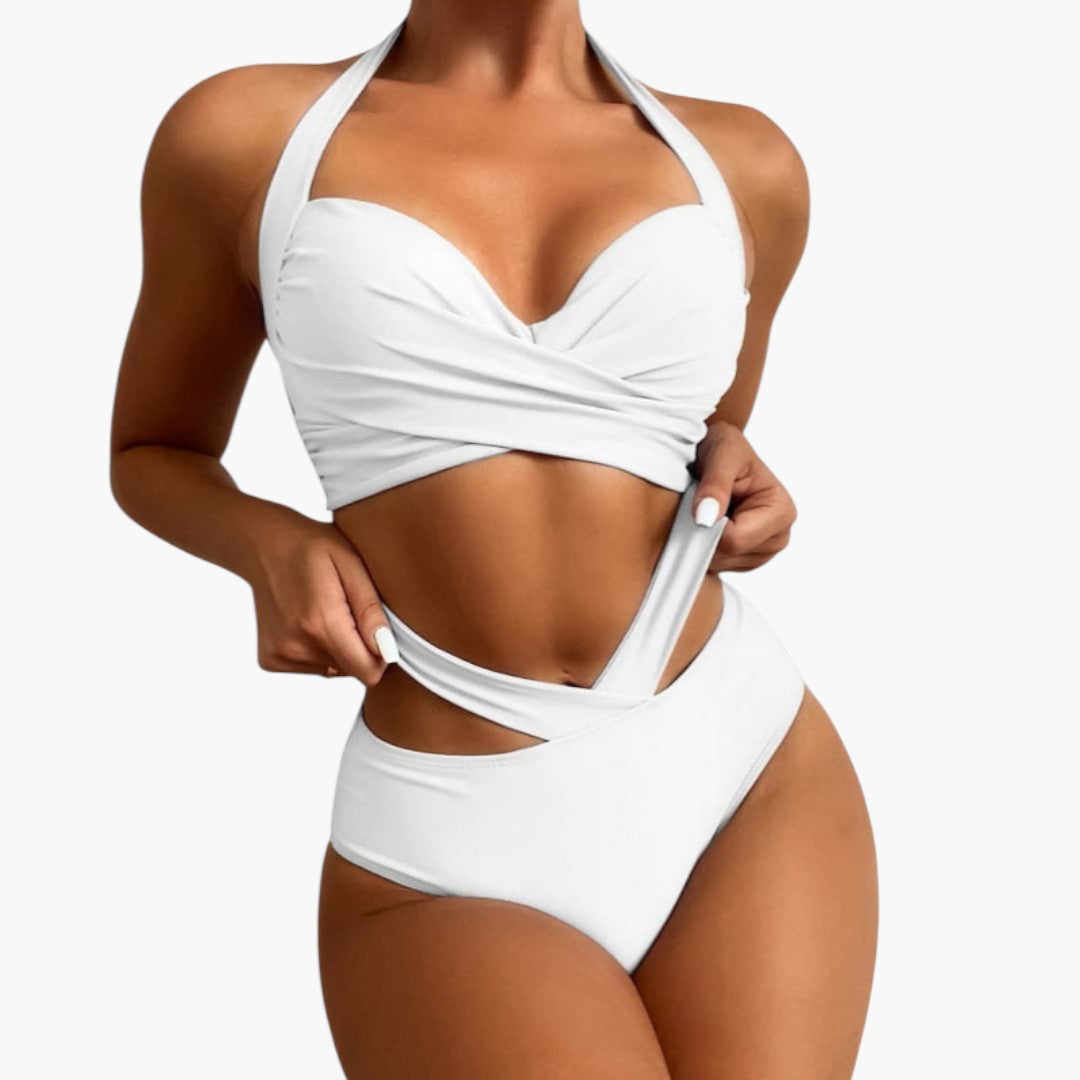 Women's two-piece swimsuit set with shaping top