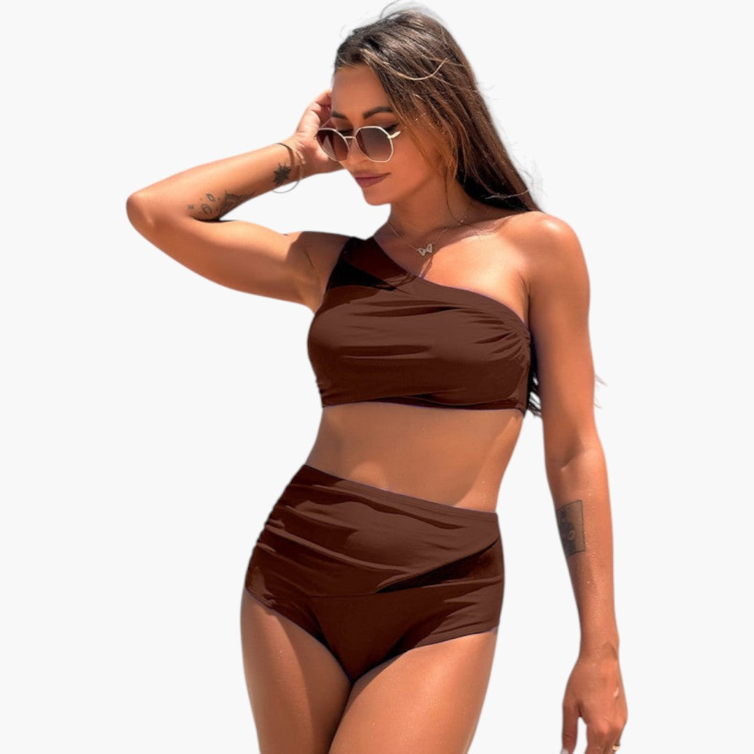 Bikini set voor dames met asymmetrische top
