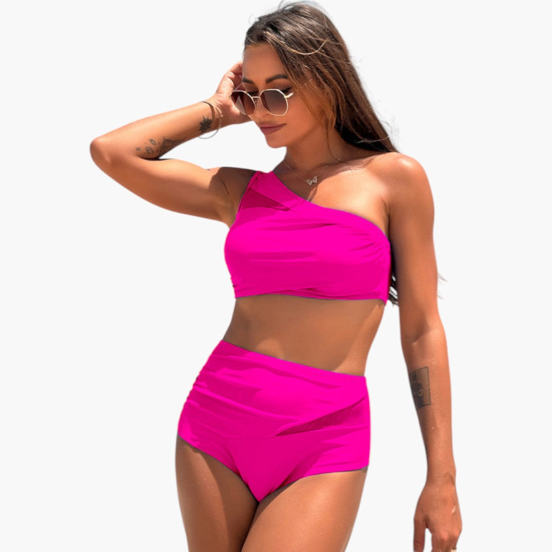 Bikini set voor dames met asymmetrische top