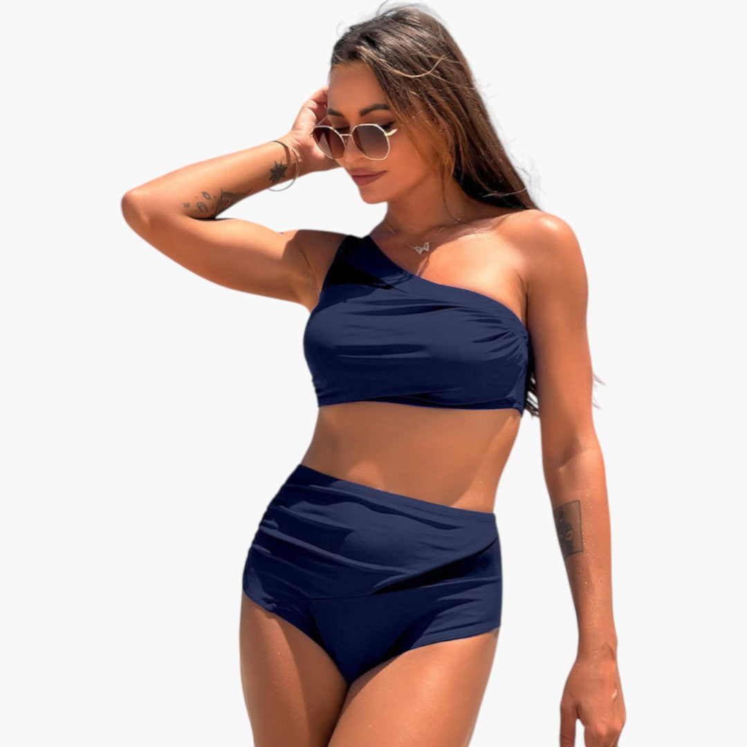 Bikini set voor dames met asymmetrische top