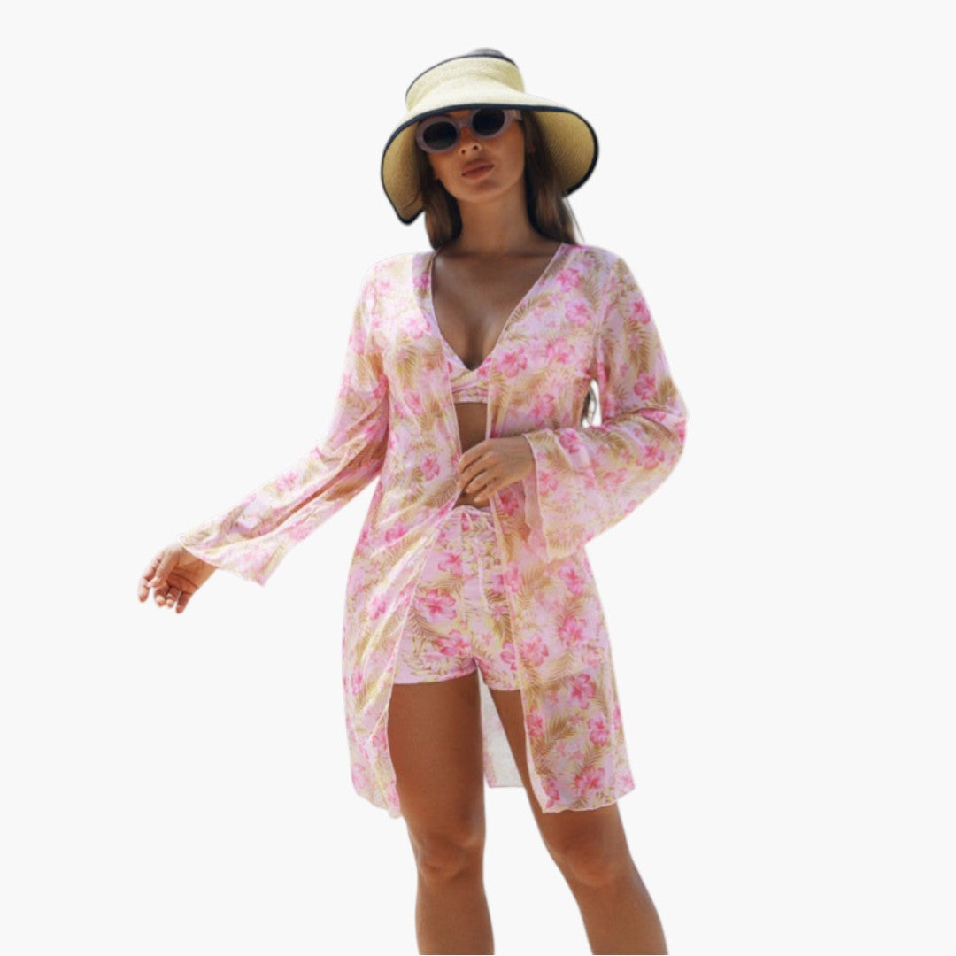 Ensemble bikini femmes avec haut imprimé et short