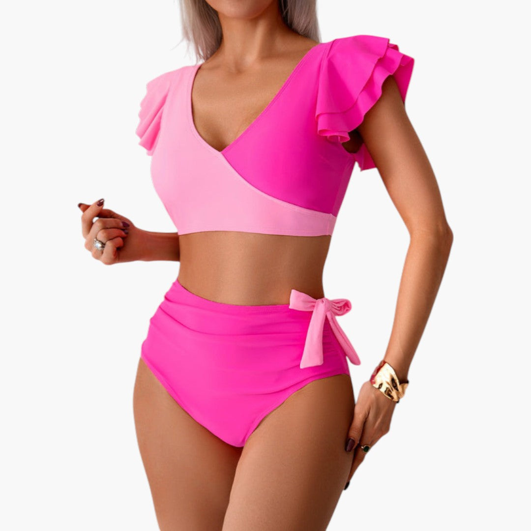 Ensemble bikini femmes avec manches à volants