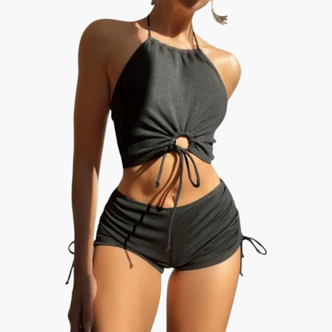 Ensemble bikini pour femmes avec haut à col halter
