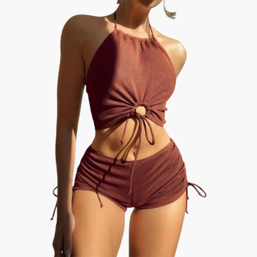 Ensemble bikini pour femmes avec haut à col halter