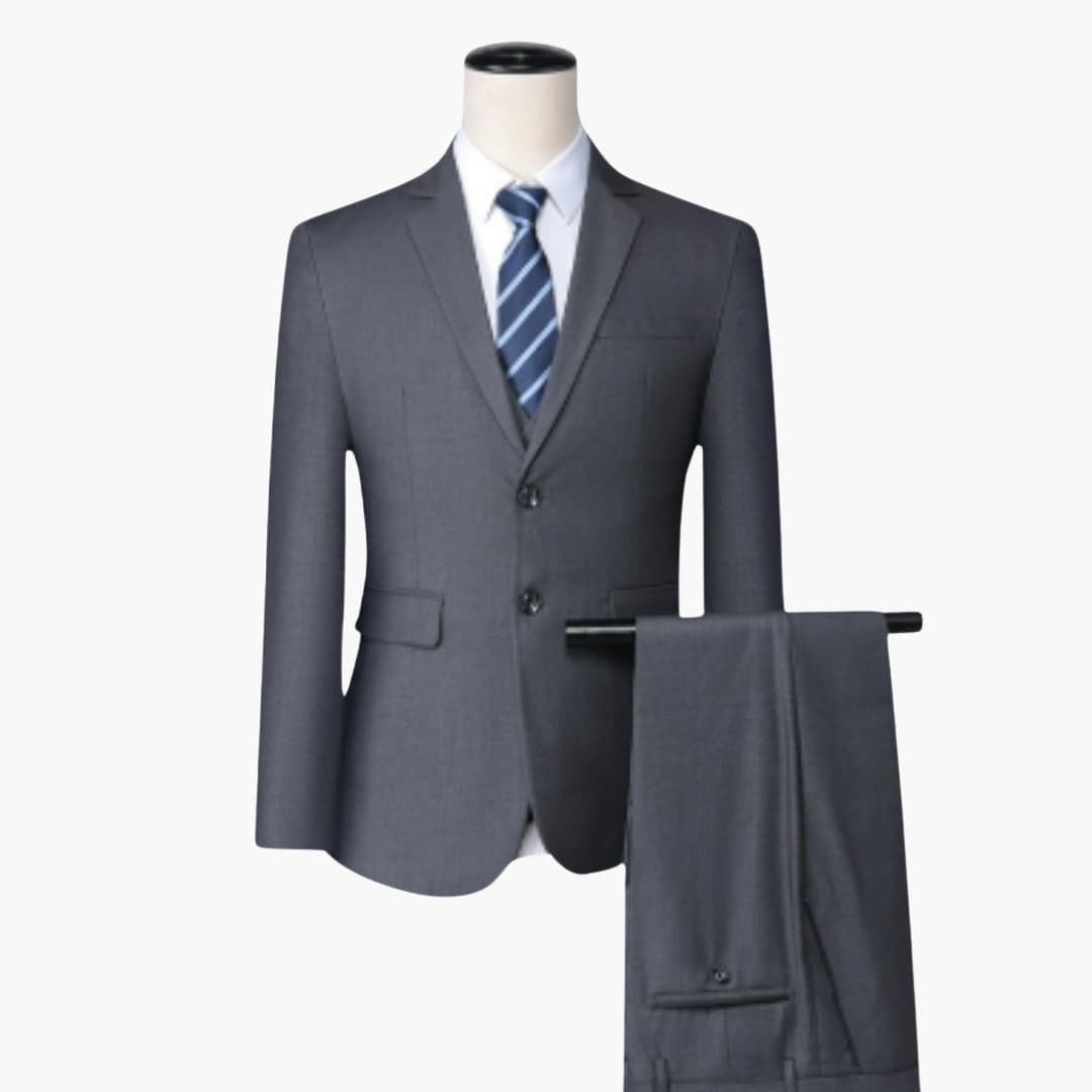 Ensemble costume homme coupe ajustée avec col à cran