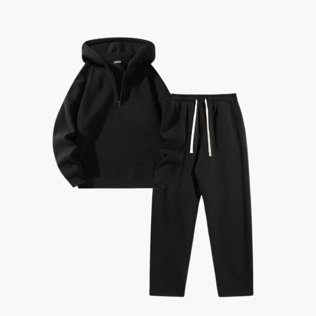 Completo da jogging donna con felpa con cappuccio e zip e pantaloni con coulisse
