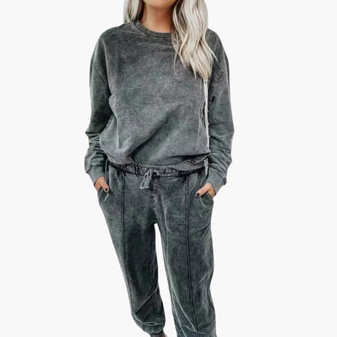 Completo sportivo donna con collo alto e vita elastica