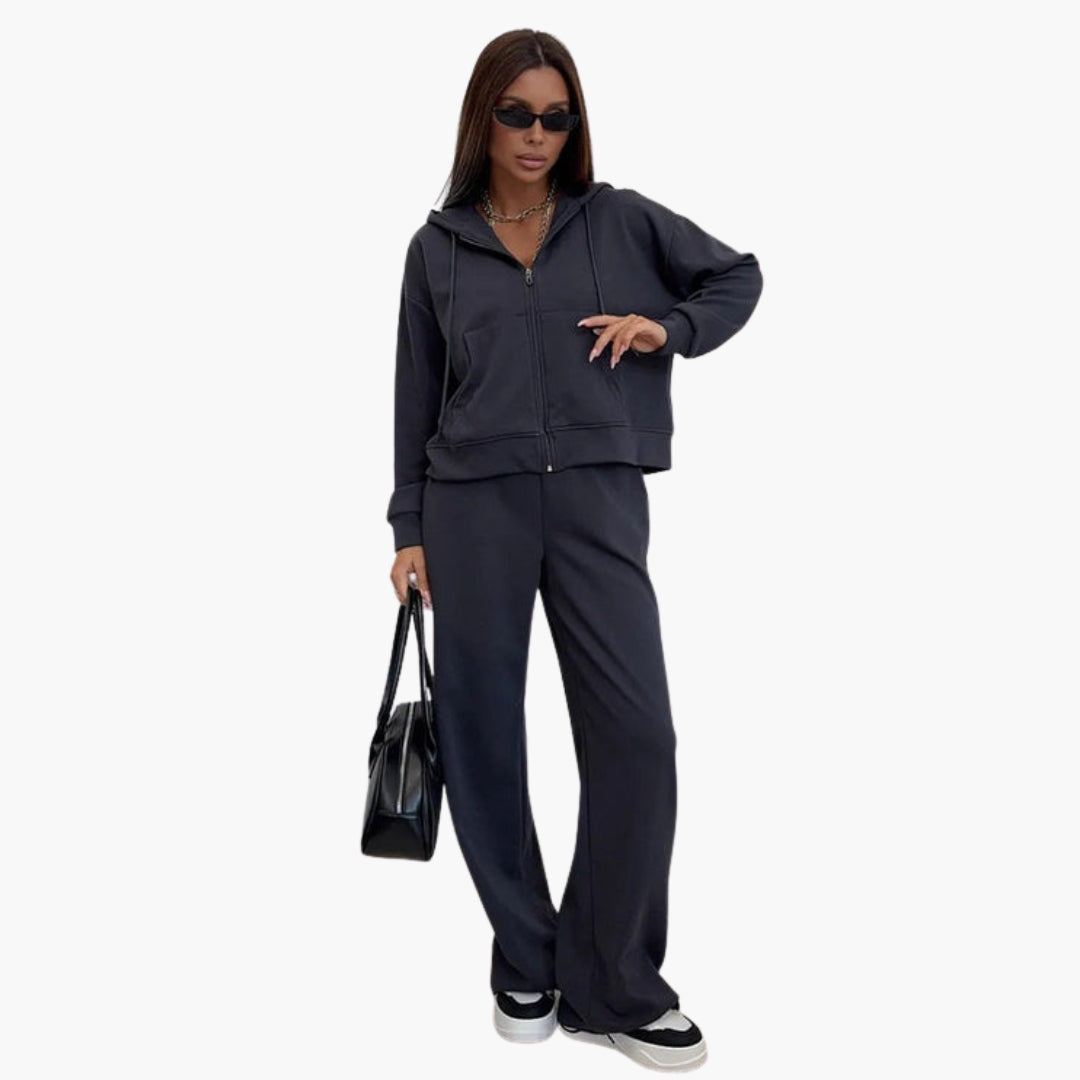 Completo sportivo donna con giacca con cappuccio