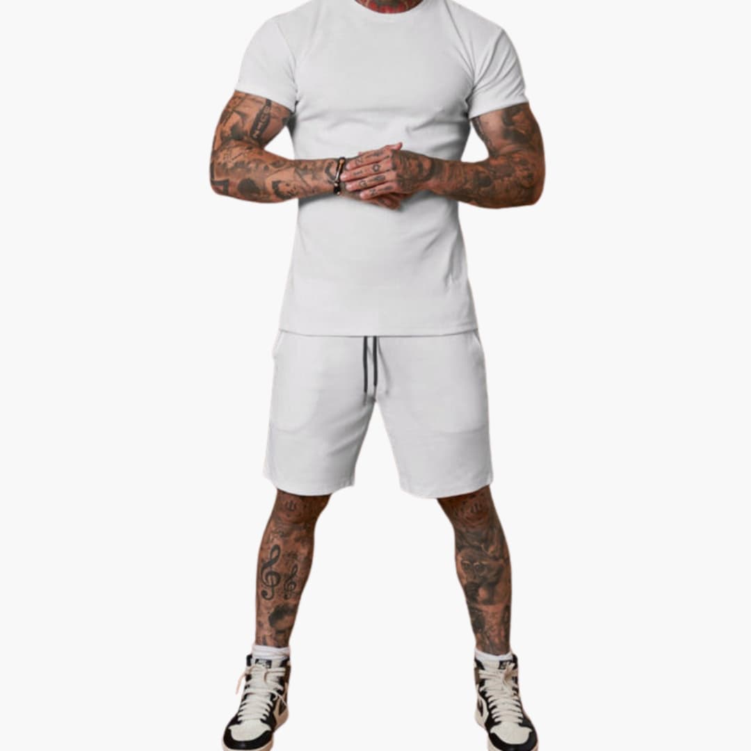 Ensemble de sport homme à manches courtes avec haut et short