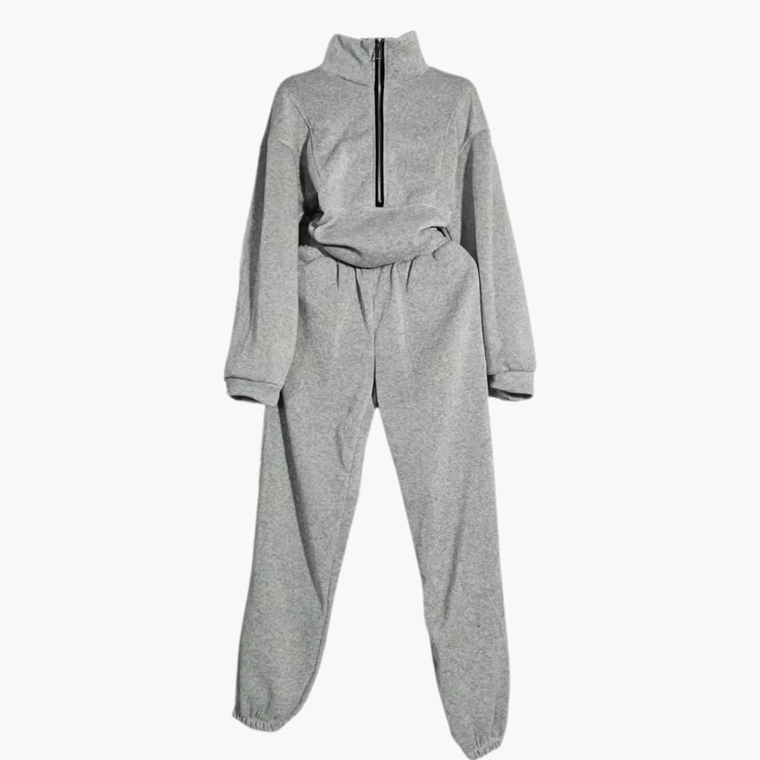 Ensemble de survêtement femme avec sweat à demi zip