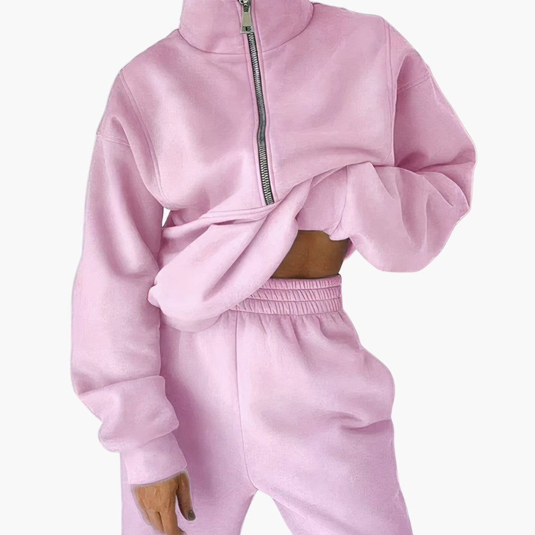 Ensemble de survêtement femme avec sweat à demi zip