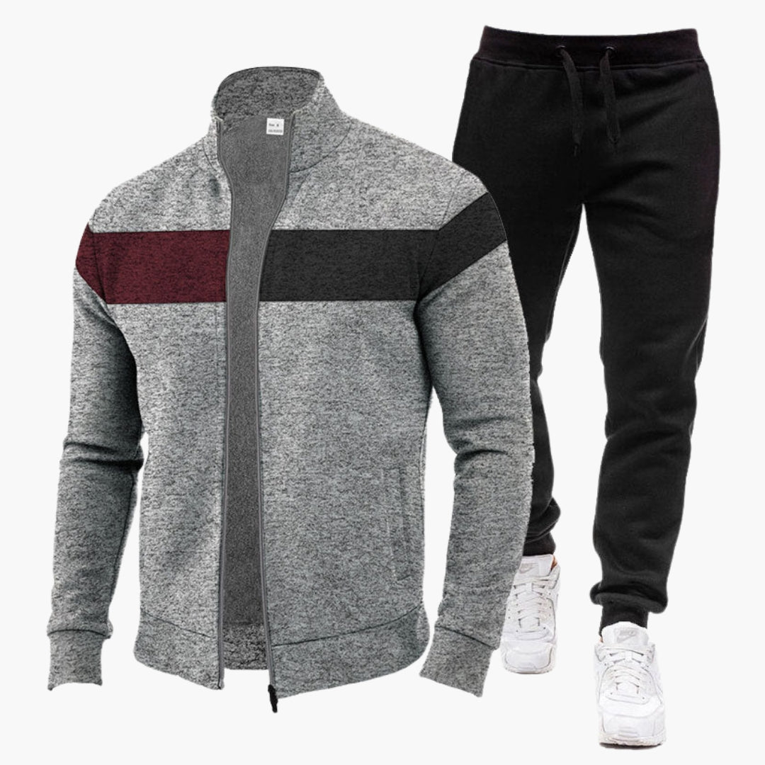 Ensemble de survêtement homme avec sweat à col montant zippé