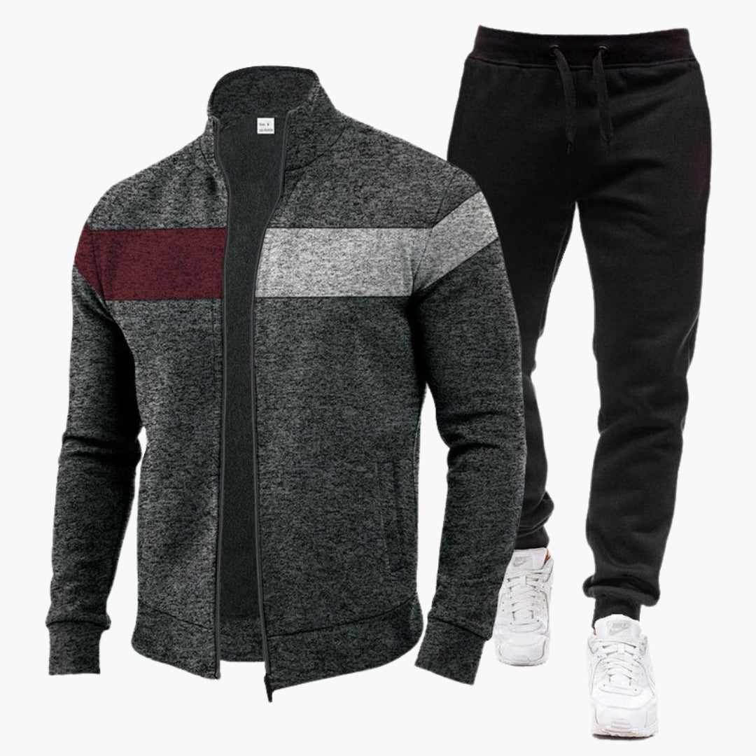Ensemble de survêtement homme avec sweat à col montant zippé